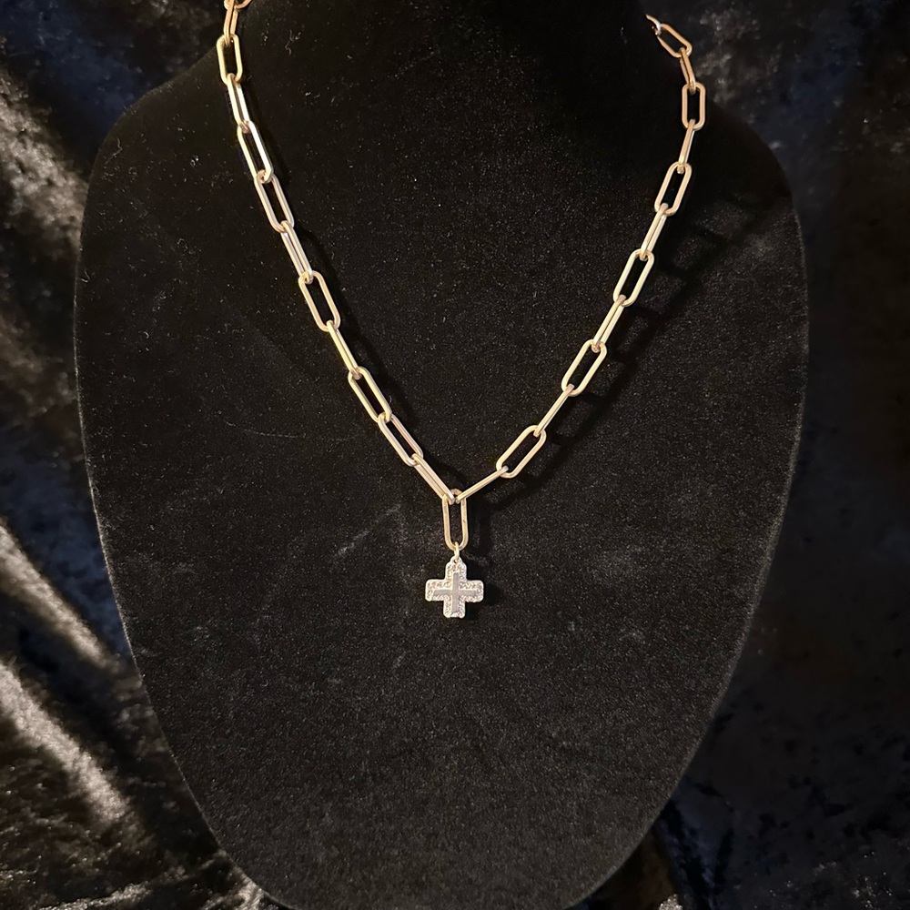 NWT Anne Marie Gold Chain Necklace with Cross Pendant